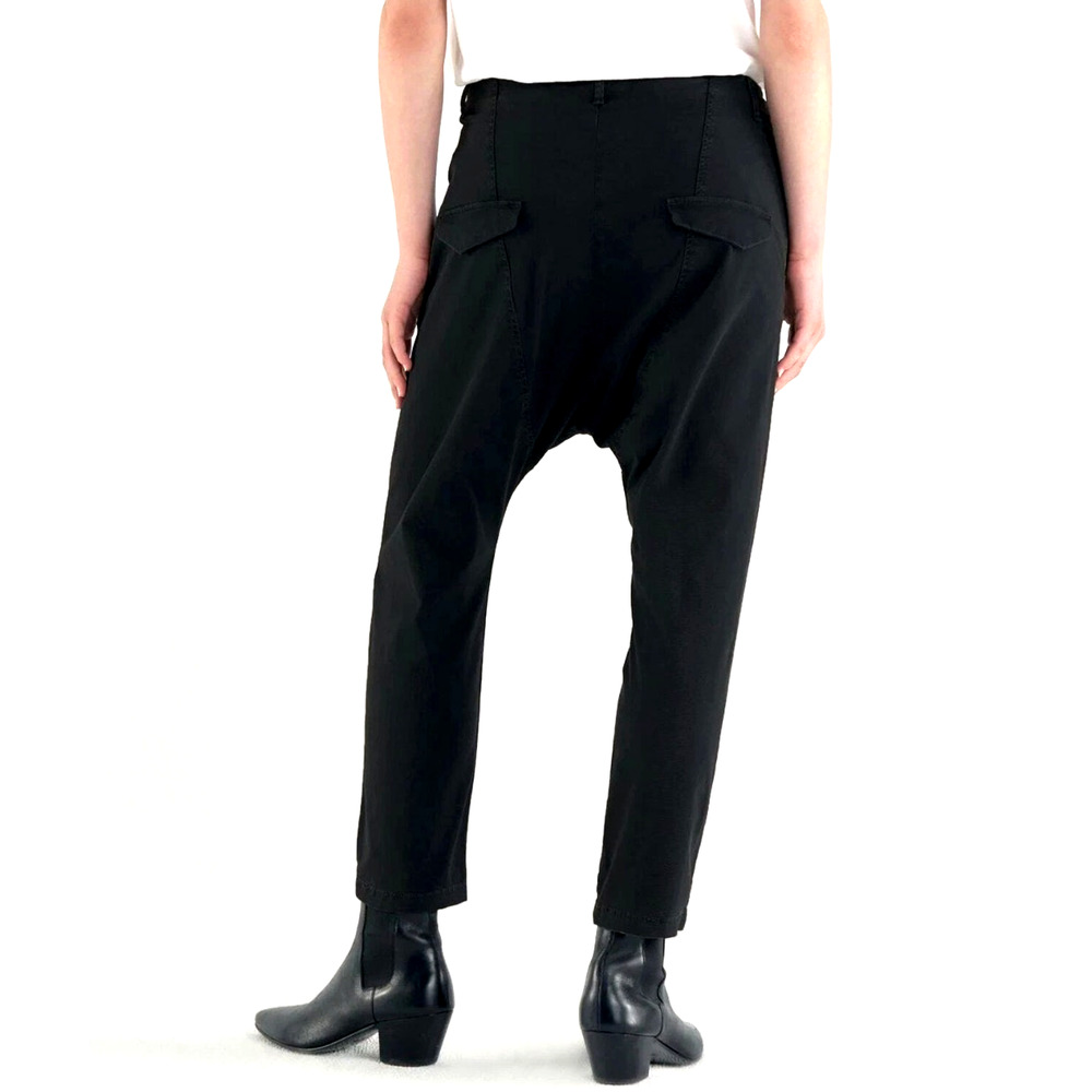 Nili Lotan 8 Paris Pants Drop Crotch Slouchy Trousers Crop Jet Black NWT! $495 - Picture 5 of 10
